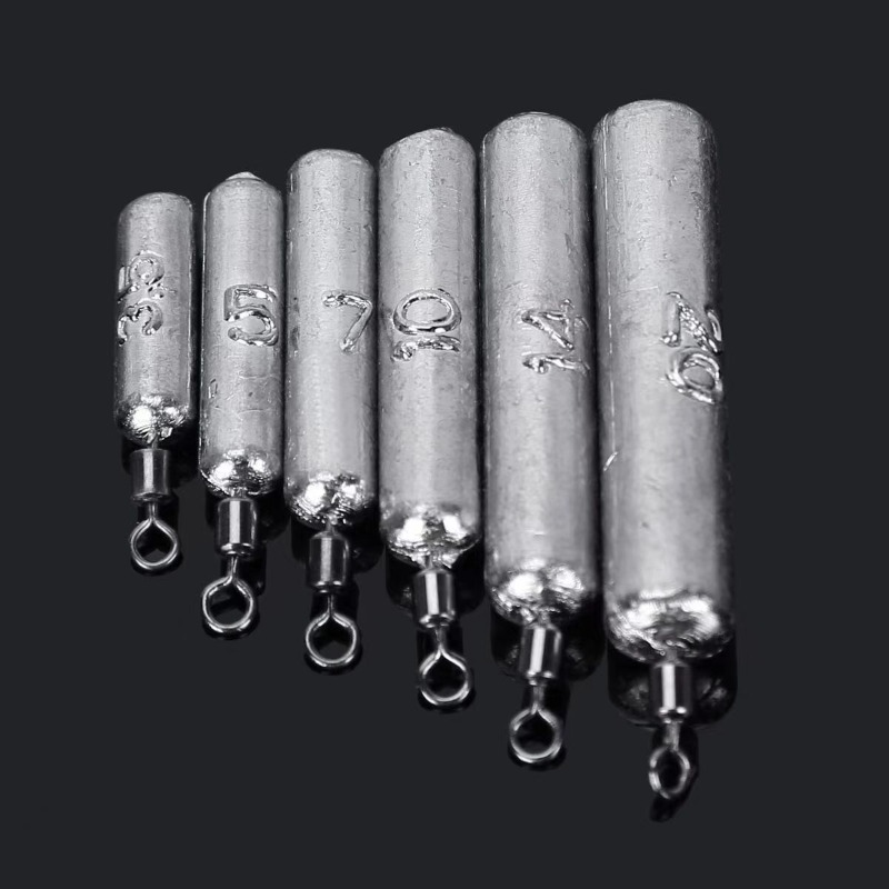 Fishing Equipment On Sale - Set di 15 Piombi Cilindrici per