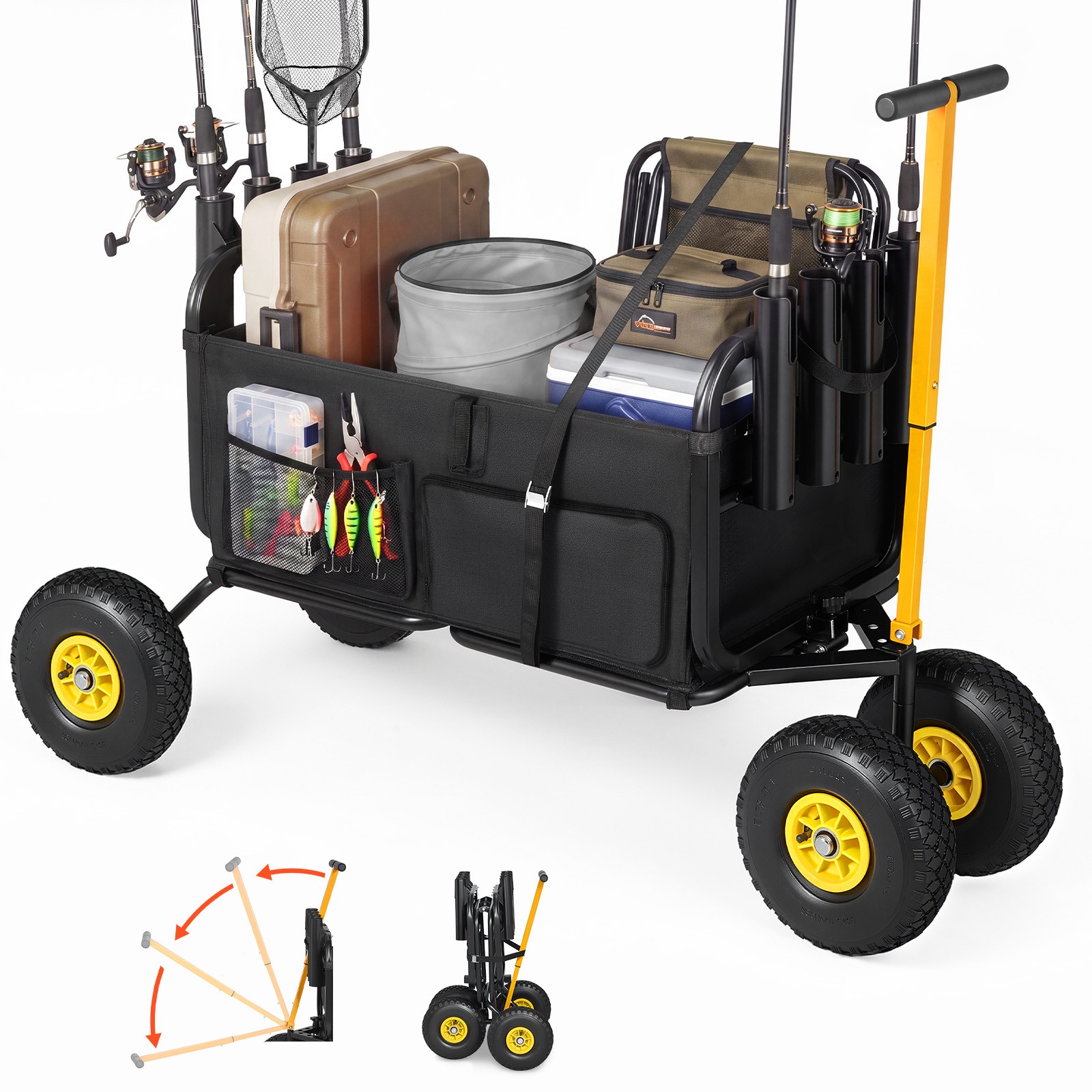Rod Holder Fishing - Carrello da Spiaggia e Pesca Pieghevole